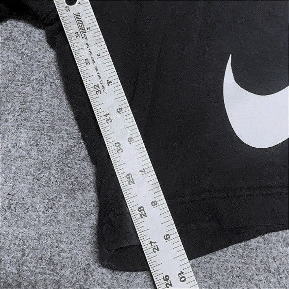 Nike Sweat Shorts Men Medium Black Fair Faded Big Swoosh Logo Fleece - Picture 4 of 10